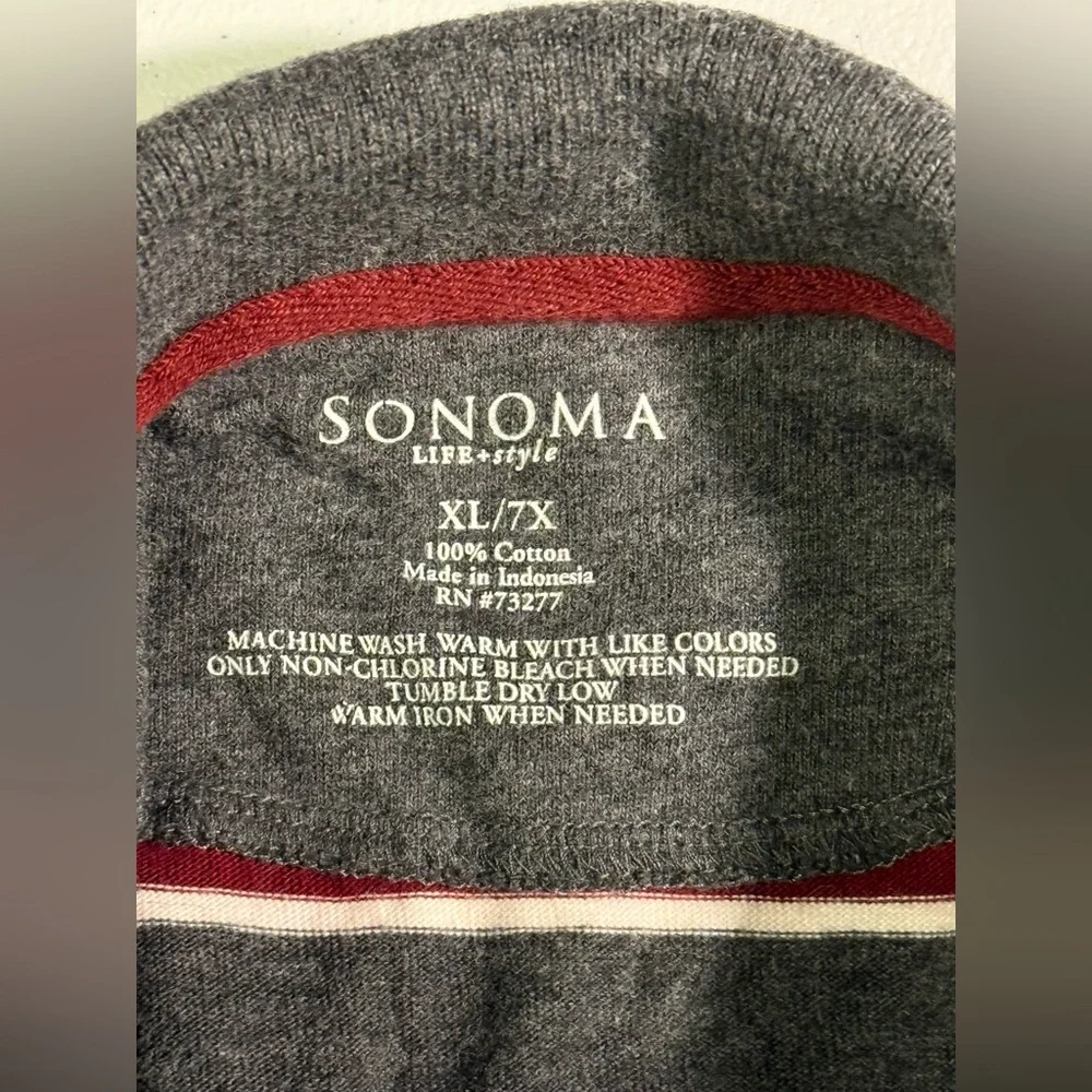 Sonoma Kids Polo with Gray and Red Stripes XL 7X